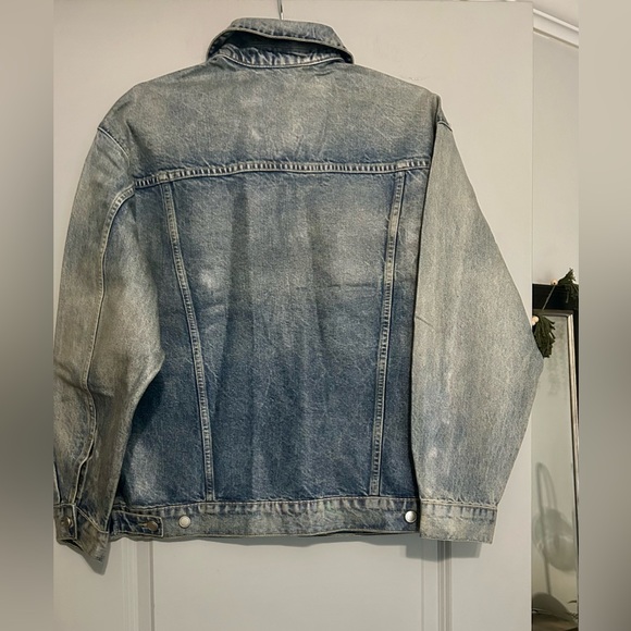 GOOD AMERICAN Coated Oversized Denim Jacket – Indigo927 – XS – NWT $268 - Picture 7 of 7
